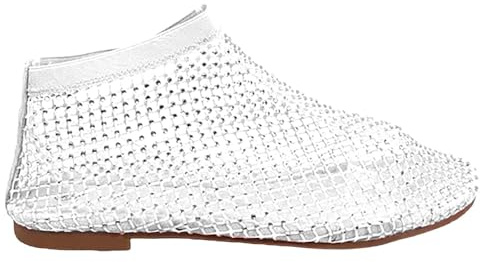 Générique Platta glänsande nätskor för kvinnor - trendiga sommarplatta sandaler med genombrutet fisknät - andningsbar sandal - lediga sandaler - snygga skor