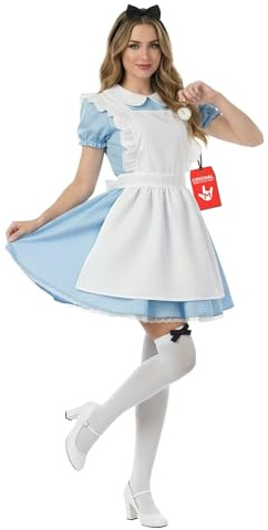 Fun Shack Costume Alice Donna - Vestito Carnevale per Adulti, Abito per Halloween, Compleanni e Party., S