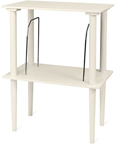 Victrola Wooden Record Stand – Companion Piece for Victrola Music Centre, Holds Over 50 Vinyl Records, Elegant Real Wood Construction, No-Tool Assembly (White)