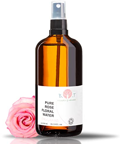 B.O.T Cosmetic & Wellness - Eau Florale de Rose Organique Hydrolat | 100% Pure | Apaise, Nettoie, Hydrate | Anti Rougeurs | Tonifiant | Pour Peau Sensible & Grasse | Unisexe | 1L