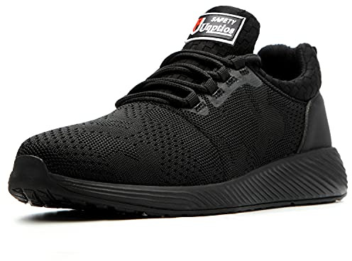 UnPtios Lightweight Safety Shoes Men Safety Trainers Steel Toe Working Shoes Men's Women's Work & Utility Footwear, Ladies, Breathable, Wide Fit, Security, Anti-Puncture - Size 7