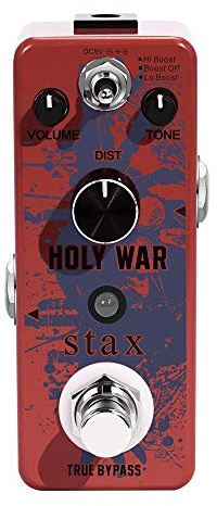 Stax Distortion Holy War Guitar Pedal Analong Heavy Guitar Effect Pedal Electric Guitar Accessories Classic 80's Metal Sound Ture Bypass.