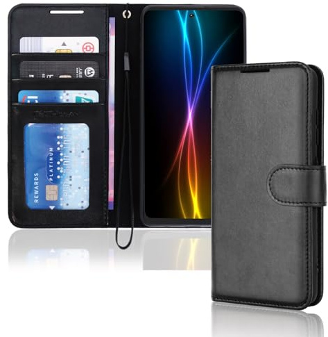 TECHGEAR Plånboksfodral i PU-läder med korthållare för Samsung Galaxy S21/S21 5G, svart