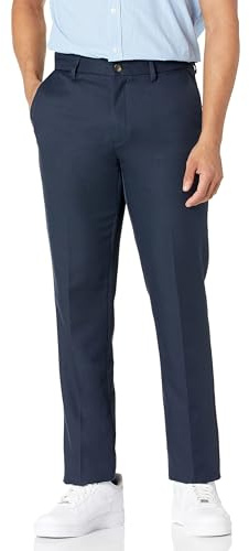 Amazon Essentials Pantalón de Vestir Ajustado para Hombre, con Frente Plano, Color Azul Marino, 32 de Ancho x 32 de Largo
