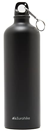 Eurohike Aqua 1L Aluminium Water Bottle, Black, One Size