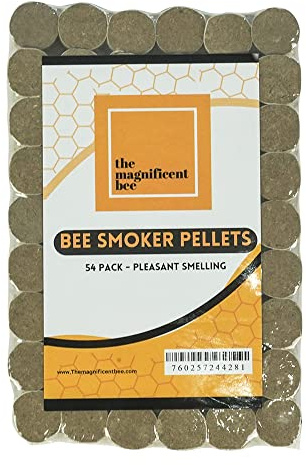 De magnifika Bee Smoker pellets, 54-pack, naturlig bikupa biodling och biodlare tillbehör för honungsbin, ren och naturlig bränning, behaglig lukt för utomhusbruk | USA varumärke