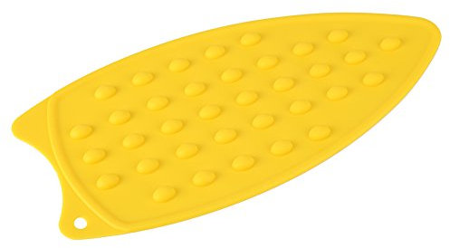 Beufee Tappetino di Riposo in Silicone per ASSE da Stiro, Mini Pad Resistente al Calore Tappetino di Riposo per ASSE da Stiro Accessori per Il Resto del Ferro Antiscivolo Resistente al Calore(Giallo)