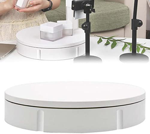 Piatto Girevole Rotante Elettrico Motorizzato Da 22/30cm, Elettrico Piatto Rotante per Fotografia A 360 Gradi, Piattaforma Girevole Automatica Professionale, può Sopportare 100 kg,White-22cm
