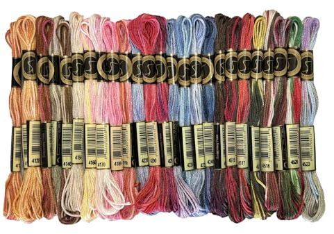 26 Gorgeous Color Variations Floss Variegated Cross Stitch Threads, Set C