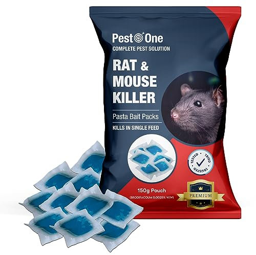Rat Poison Rat Bait & Mouse Poison Pasta Bait - Strongest Maximum Strength Rodent Killer - Fast Acting, All Weather, Single Feed Bait Sachets (15 x 10g Pack)