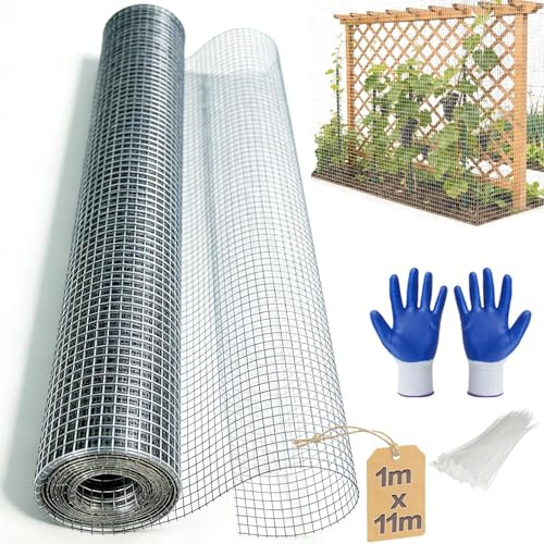 Mbsomnus Rete Metallica 100 cm x 11 m, Rete a Maglia Fine Zincata Maglia Piccola Griglia Metallica per Recinzioni Casa e Giardino Riempire gli Spazi Vuoti Blocca Topi