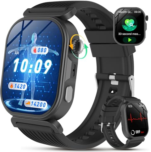 YUPENG 2026 Smartwatch ECG/HRV/Lipidi/Acido Urico/BMI, 1.88 Orologio Fitness con Chiamate, 24H Pressione Sanguigna/Sonno/Temperatura/Cardiofrequenzimetro/SpO2/Pulsante SOS, Android iOS