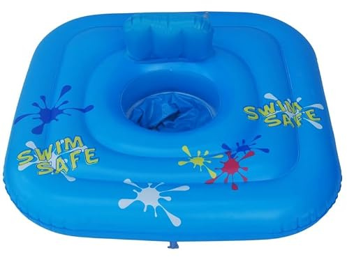 AREMAR Flotador de Seguridad para Bebé con 3 Válvulas de Aire | Flotador de Aprendizaje con Asiento o Rueda para Piscina y Playa | Hinchable Infantil con Respaldo Varios Modelos (Cuadrado)