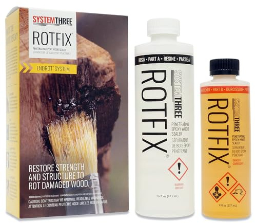 System Three Resins Rotfix Wood Restoration Rot Repair, 24-Ounce