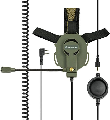 Midland Bow-M Evo K, Tactical Military Headset mit Kenwood Stecker & drehbarem Mikro (L/R), Mehrfarbig, einheitsgröße