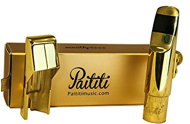 Paititi - Bocchino professionale per sassofono contralto, placcato oro, apertura n. 6