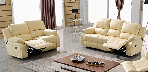 Mapo Möbel Voll-Leder Fernsehsofas Relaxsofas Ledergarnitur 5129-3+2-317