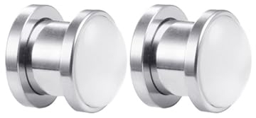 2 stycken öronringar i flesh tunnel, flesh tunnel set runda, svarta rostfria örhängen för män, 00G, Rostfritt stål, Ingen ädelsten