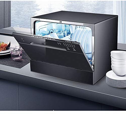 WolFum Lave-Vaisselle Domestique Automatique Intégré 6 Ensembles de Petits Appareils de Lave-Vaisselle de Bureau Indépendants Mini Portable Économie d'Energie et d'Eau