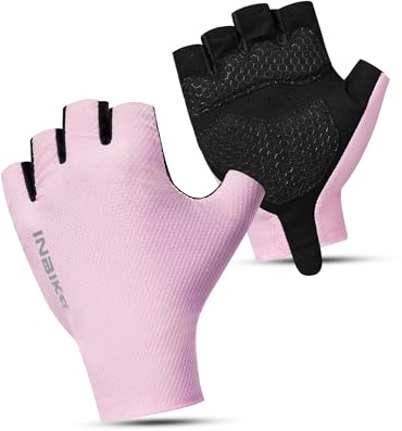 INBIKE Guantes Ciclismo MTB Guantes Montaña Verano Hombres Mujeres Antideslizante Antichoque Elástico Transpirable Multifuncional IHC220 Rosa XL
