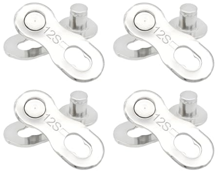 Eslabón de cadena, eslabón de cadena de acero, 4 pares de eslabones de cadena de acero Cadena de 12 eslabones que faltan accesorios de ciclismo Piezas de conector Eslabón de cadena de bicicleta