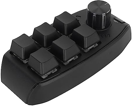 AKLOSIPY Keypad Personalizable con 6 Claves y Interruptor Rojo - Keypad Hanical Omic para Uso de Juegos y Oficina, BT (USB con Cable)