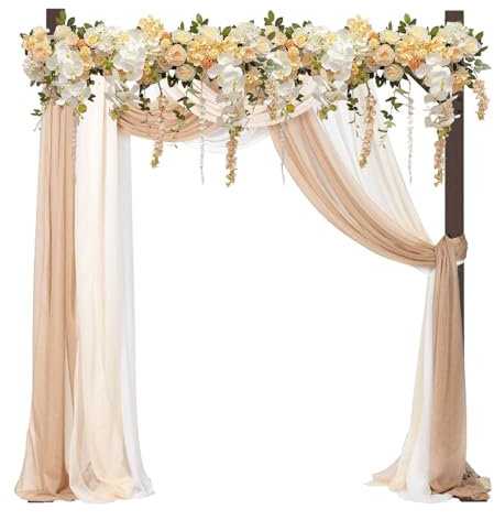 PlusFive Arco per matrimonio, in legno, 2,28 m, quadrato per matrimonio, per decorazioni classiche, archi di rose, archi da giardino e decorazione da giardino