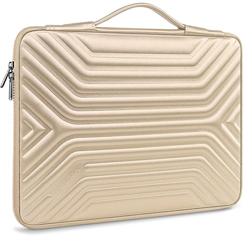 DOMISO 17-17.3 Inch Laptop Sleeve Case with Handle, Waterproof Shockproof Laptop Protective Carry Case for Dell, HP, Acer, MSI, Lenovo,Gold