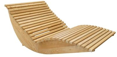 Home Deluxe Wellenholzliege WOLGA - 120 cm | Holzliege, Gartenliege, Designliege, Sonnenliege