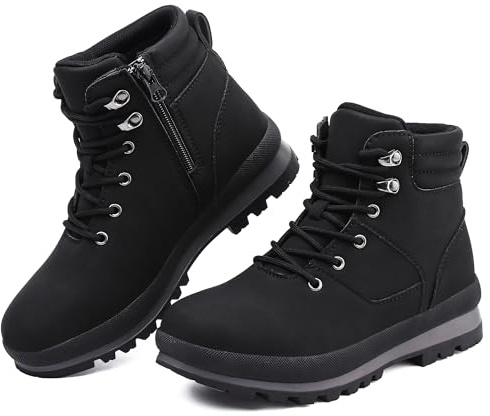 Bravover Walking Boots Womens Ankle Boots Hiking Boots Waterproof Mid Calf Boots Lace up Zipper lightweight Non-Slip Outdoor Trekking Boots Work Boots for Women