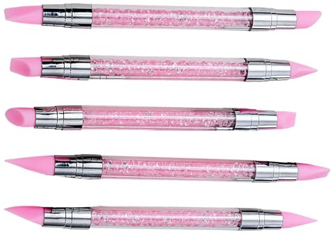 Herramienta de silicona para el cuidado de las uñas, lápiz de doble punta para esculturas de uñas, herramienta de modelado de uñas con mango antideslizante para mujeres y amigas