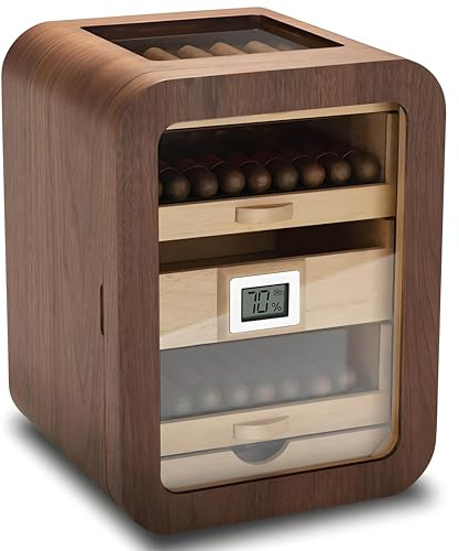Gabinete humidor de puros, humidor eléctrico de puros de 110 unidades, refrigerador eléctrico de puros, humidor hidratante de puros, para padres, amigos y esposos,B