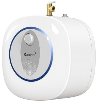 Gen II Ranein 4.0-Gallon Mini Tank Electric Water Heater, Eliminate Time for Hot Water, Under Sink or Floor Mounted, 120V, 1440W, Compact Point of use for Kitchen, Bathroom & RV Use