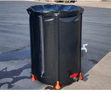 Barril de Lluvia Plegable Que Ahorra Espacio - Tanque de Agua Plegable de PVC con Filtro y Grifo - Recolección portátil de Agua de Lluvia for jardín y césped(50L)