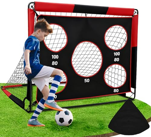 Bnlei Porteria Futbol Niños Plegable 2 in 1, Mini Porterias de Futbol para Jardin con Bolsa de Transporte, lo Que lo Convierte en el Regalo Ideal para niños y niñas