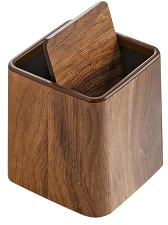 Cestino Per Scrivania Vintage – Cestino Rifiuti Tavolo Compatto – Portarifiuti Con Coperchio Per Cucina E Cameretta | Mini Pattumiera Da Scrivania Per Riciclaggio E Organizzazione | Cestino Elegante