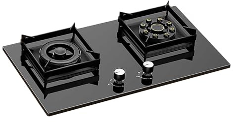 Cocina De Gas De 5,2 KW De Alto Rendimiento Y Bajo Consumo, Con Dos Quemadores, De Encimera O Empotrada, For Restaurantes Familiares Y Puestos De Comida.(LPG)
