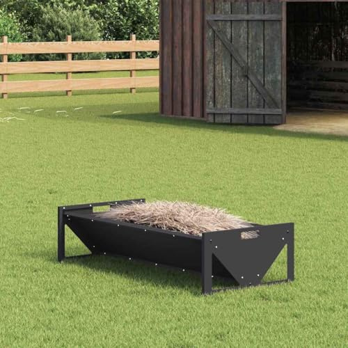 sephironlbb fodertråd för husdjur av svart kallvalsat stål 108 x 50 x 28 cm, väderbeständig, robust för inomhus- och utomhusbruk, mångsidig för foder och vatten med stor kapacitet