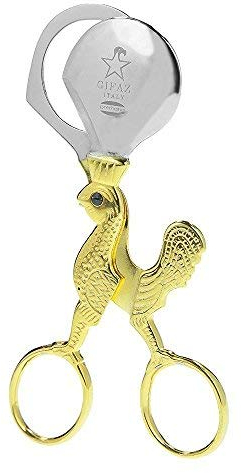 Gifaz Ciseaux à œufs fabriqués en Italie avec poignée dorée, détails artisanaux et fonction pour couper les œufs à la coque