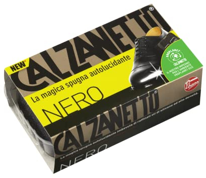 Calzanetto Spugna lucidante scarpe in pelle, Pulisce lucida rinnova e protegge, Lucido per scarpe stivali borse, Nero