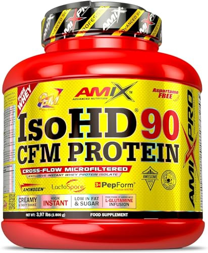 AMIX - Whey Protein Isolate Powder - Iso HD 90 in 1.8 kg Format - Helps Increase Muscle Mass - Improves Muscle Performance - Milk Vanilla Flavor