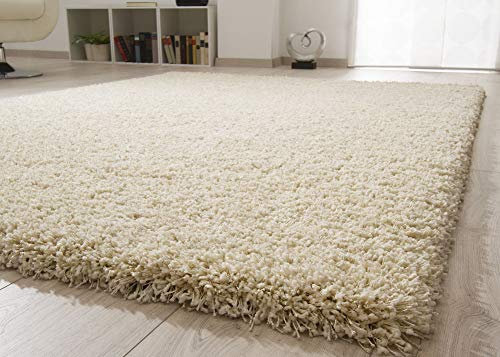 Steffensmeier Hochflor Teppich Twilight | Wohnzimmer | Beste Qualität | Elastischer Flor | Creme 6926, Größe: 160x230 cm