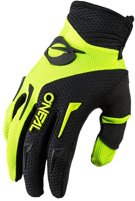 O'NEAL | Fahrrad- & Motocross-Handschuhe | Kinder | MX MTB DH FR Downhill Freeride | Langlebige, Flexible Materialien, belüftete Handinnenfäche | Element Youth Glove | Schwarz Neon-Gelb | Größe M