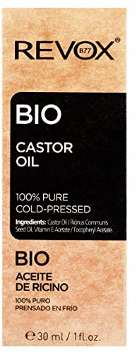 REVOX B77 - Olio di Ricino Biologico 100% Puro, 30 ml, Olio per Ciglia, Capelli, Pelle e Cuticole, Idratante Naturale, Rinforza Sopracciglia e Capelli, Nutre Cuticole, Spremuto a Freddo, Vegano