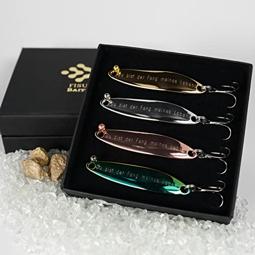 Hochwertige Angelköder, graviert als Geschenk für Angler, Mann, Freund, Frau zum Geburtstag, Valentinstag, Hochzeitstag, Jahrestag (Kupfer)