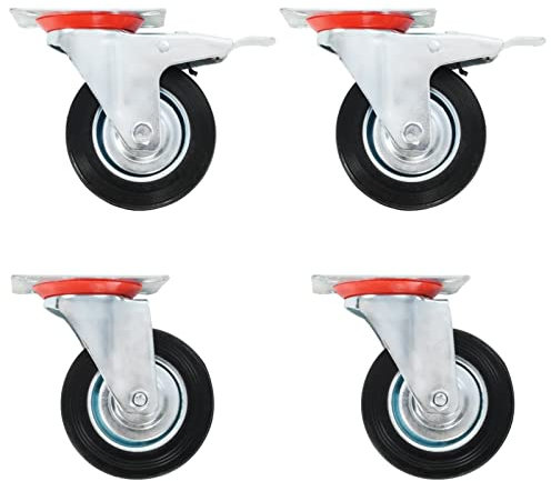 XIAOGUANG Lenkrollen 4 STK. 100 mm, Transportrollen, Rollen Werkbank, Möbelrollen, Lenkrollen Für Möbel, Strandkorbrollen, Rollen Für Schirmständer,
