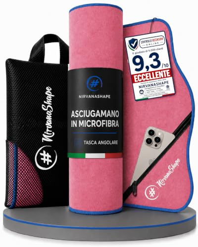 NirvanaShape mikrofiberhandduk, mikrofiberhanddukar som resehandduk, strandhandduk, fitnesshandduk, sporthandduk för fitness, strand M 120 x 60 cm