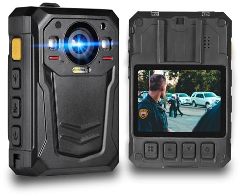 EEZKAM Body-Kamera, EIS Polizei Body-Kamera mit eingebautem 2000mAH Akku, 13 Stunden Videoaufnahme, 1512P HD Körperkamera(64G)