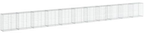 vidaXL Cesta de gaviones con Cubierta Hierro galvanizado 1100x50x100 cm, Muro de gaviones, Muro de contención de gaviones, Valla de gaviones, gaviones