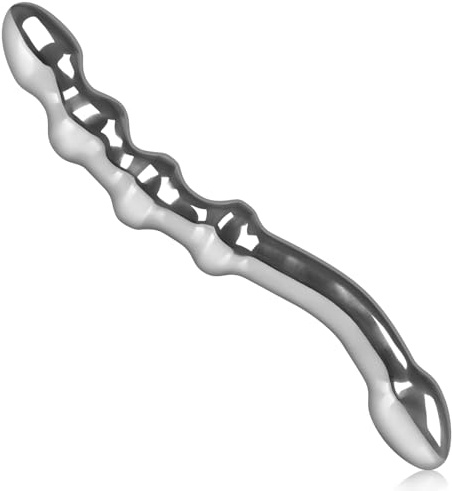 SXOVO Plug Anal de Acero Inoxidable Consolador Doble Bolas Anales Estimulador Prostata y Punto G Juguetes Eróticos para Hombre Mujer Pareja Sexuales